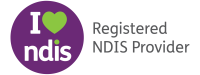 I heart NDIS Registered provider logo - Long